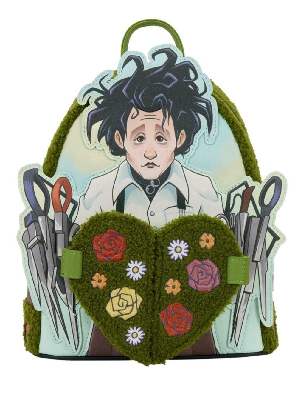 NWT EDWARD SCISSORHANDS SHERPA LOUNGEFLY MINI BACKPACK - Picture 1 of 5